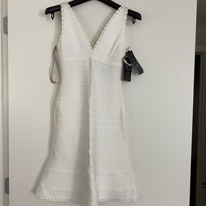 Herve Leger Evelyn bandage mini dress white small